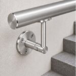Telescopic Arm Wall Handrail Bracket — Satin silver with bright-edge appearance concept