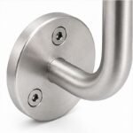 Curved Arm Circular Wall Handrail Bracket — Reference silver appearance