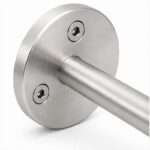 Curved Arm Circular Wall Handrail Bracket — Reference silver appearance
