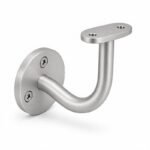 Curved Arm Circular Wall Handrail Bracket — Matte silver appearance concept