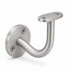 Curved Arm Circular Wall Handrail Bracket — Matte silver appearance concept
