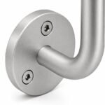 Curved Arm Circular Wall Handrail Bracket — Matte silver appearance concept