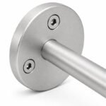 Curved Arm Circular Wall Handrail Bracket — Matte silver appearance concept