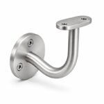 Curved Arm Circular Wall Handrail Bracket — Fine-brushed silver appearance concept