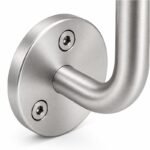 Curved Arm Circular Wall Handrail Bracket — Fine-brushed silver appearance concept