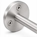 Curved Arm Circular Wall Handrail Bracket — Fine-brushed silver appearance concept
