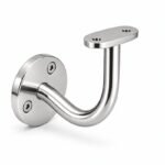 Curved Arm Circular Wall Handrail Bracket — Reflective silver appearance concept