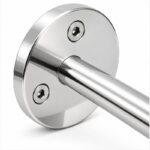 Curved Arm Circular Wall Handrail Bracket — Reflective silver appearance concept