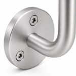 Curved Arm Circular Wall Handrail Bracket — Satin silver appearance concept