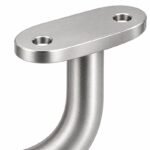 Curved Arm Circular Wall Handrail Bracket — Satin silver with bright-edge appearance concept