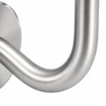 Curved Arm Circular Wall Handrail Bracket — Satin silver with bright-edge appearance concept