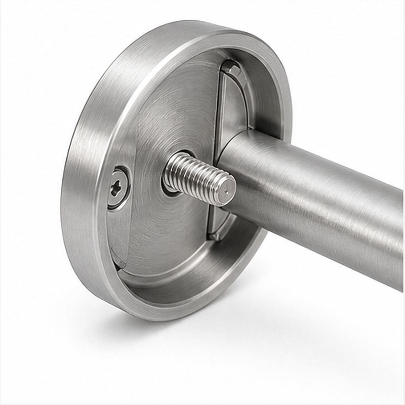 Concealed Fix Round Handrail Bracket — Reference silver appearance