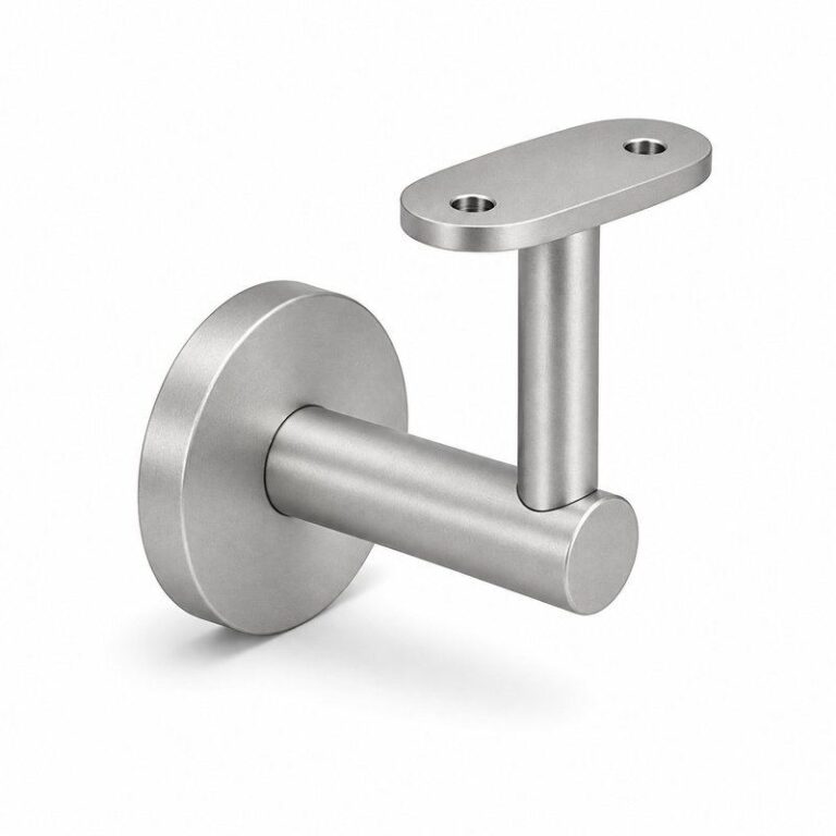 Concealed Fix Round Handrail Bracket — Matte silver appearance concept