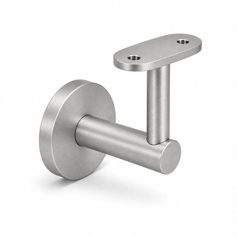 Concealed Fix Round Handrail Bracket — Matte silver appearance concept