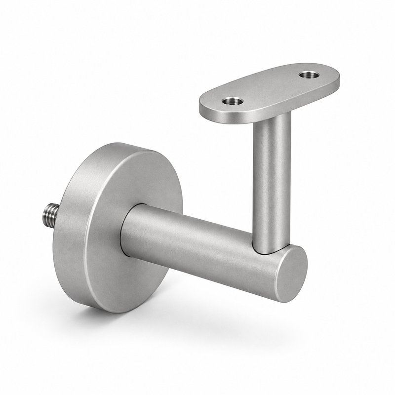 Concealed Fix Round Handrail Bracket — Matte silver appearance concept