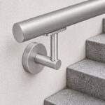Concealed Fix Round Handrail Bracket — Matte silver appearance concept