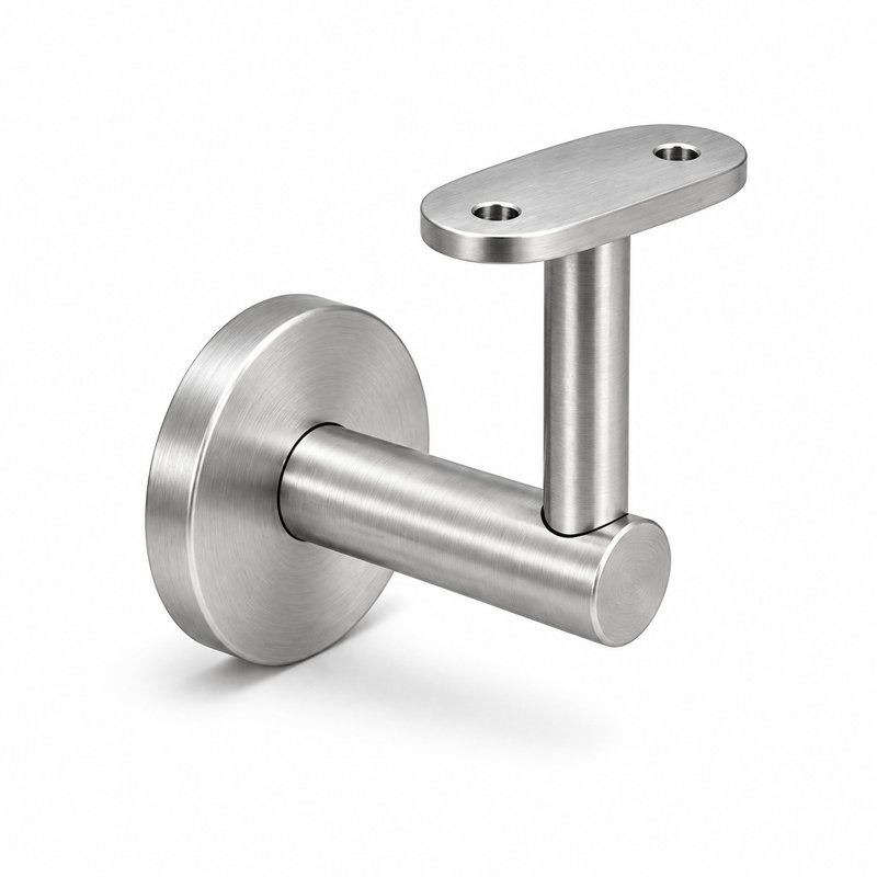 Concealed Fix Round Handrail Bracket — Fine-brushed silver appearance concept