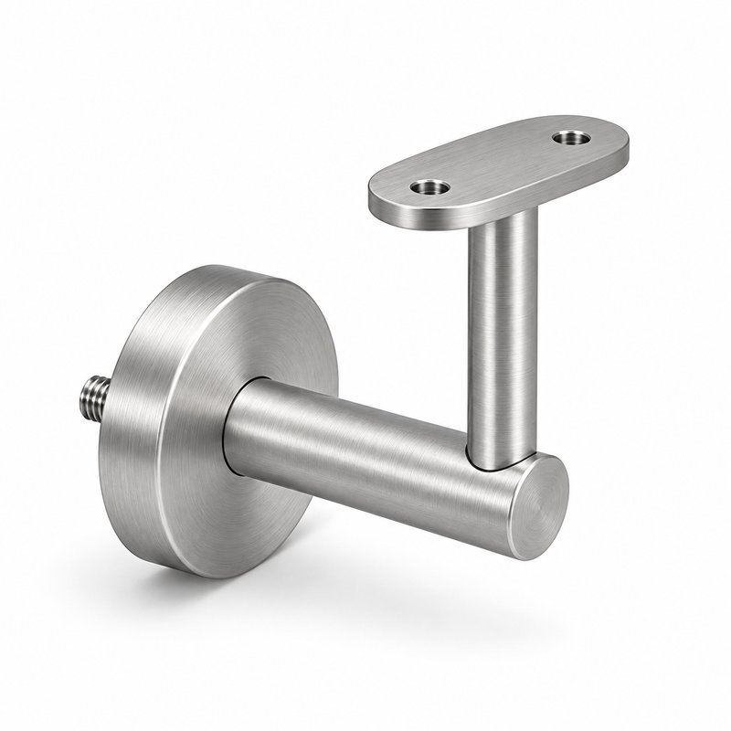 Concealed Fix Round Handrail Bracket — Fine-brushed silver appearance concept