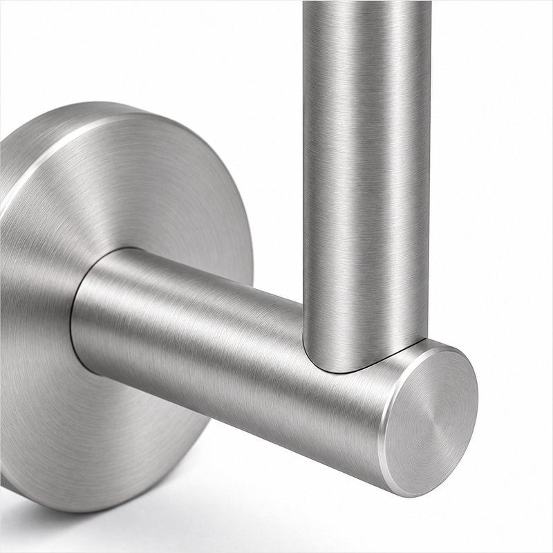 Concealed Fix Round Handrail Bracket — Fine-brushed silver appearance concept