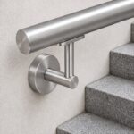 Concealed Fix Round Handrail Bracket — Fine-brushed silver appearance concept