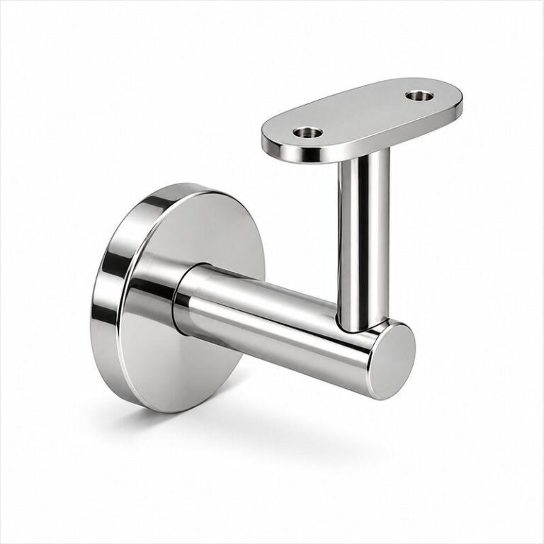 Concealed Fix Round Handrail Bracket — Reflective silver appearance concept