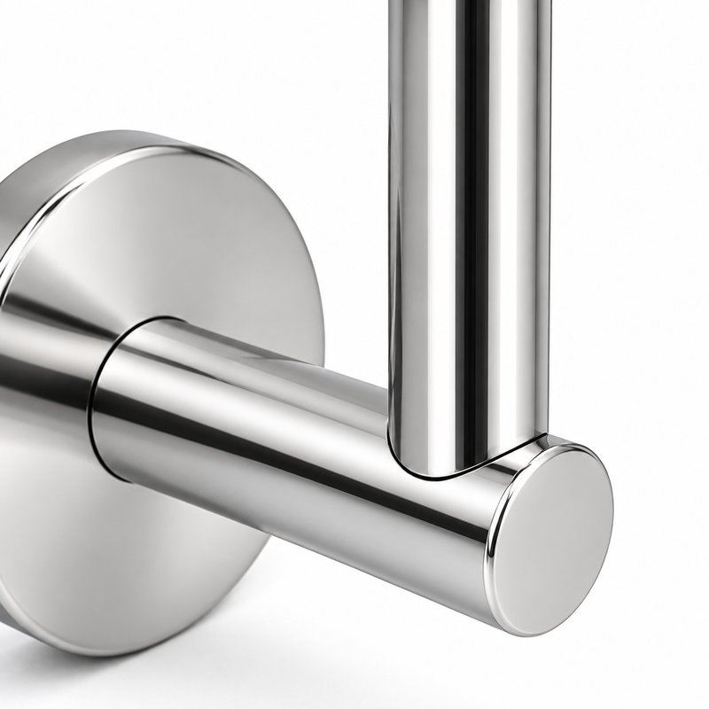 Concealed Fix Round Handrail Bracket — Reflective silver appearance concept