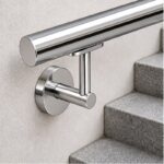 Concealed Fix Round Handrail Bracket — Reflective silver appearance concept