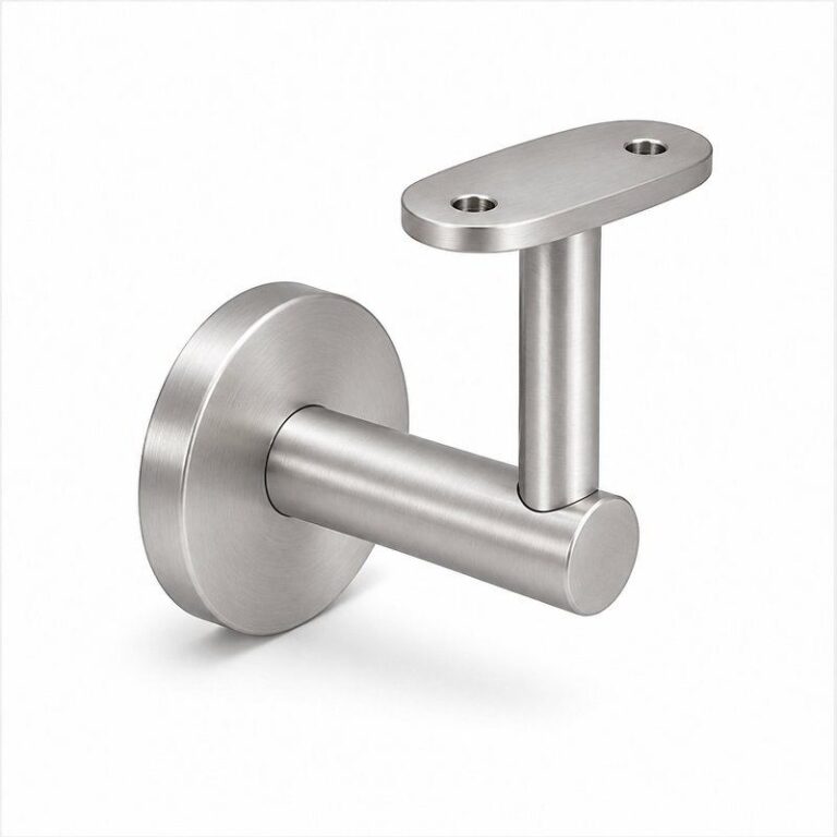 Concealed Fix Round Handrail Bracket — Satin silver appearance concept