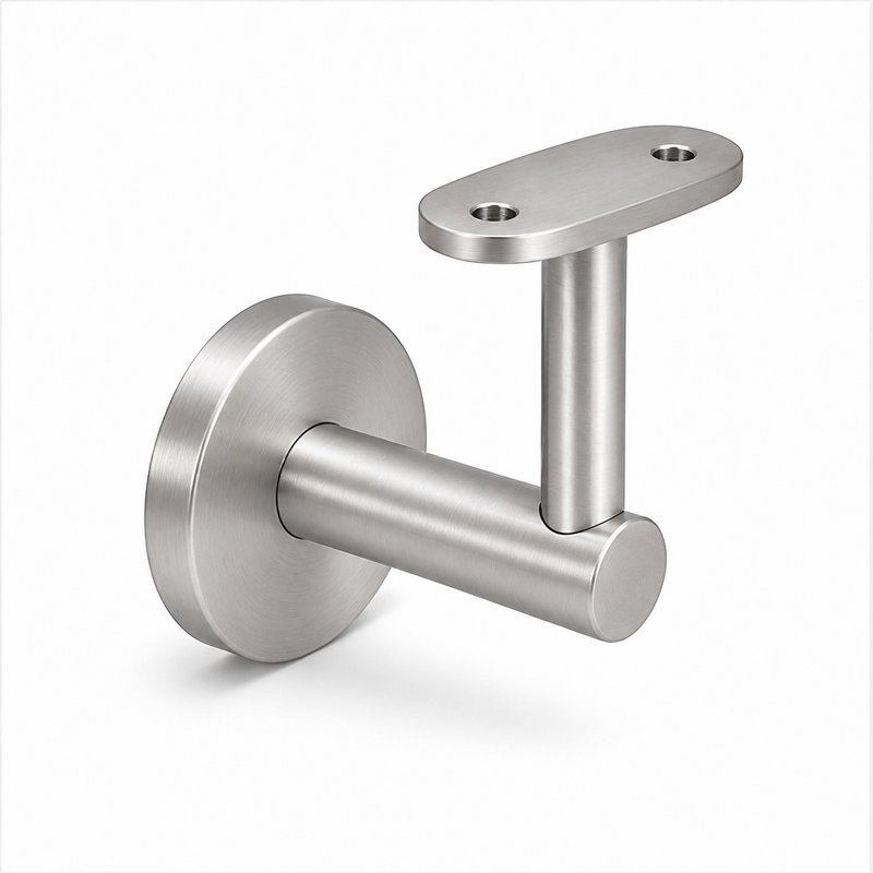 Concealed Fix Round Handrail Bracket — Satin silver appearance concept