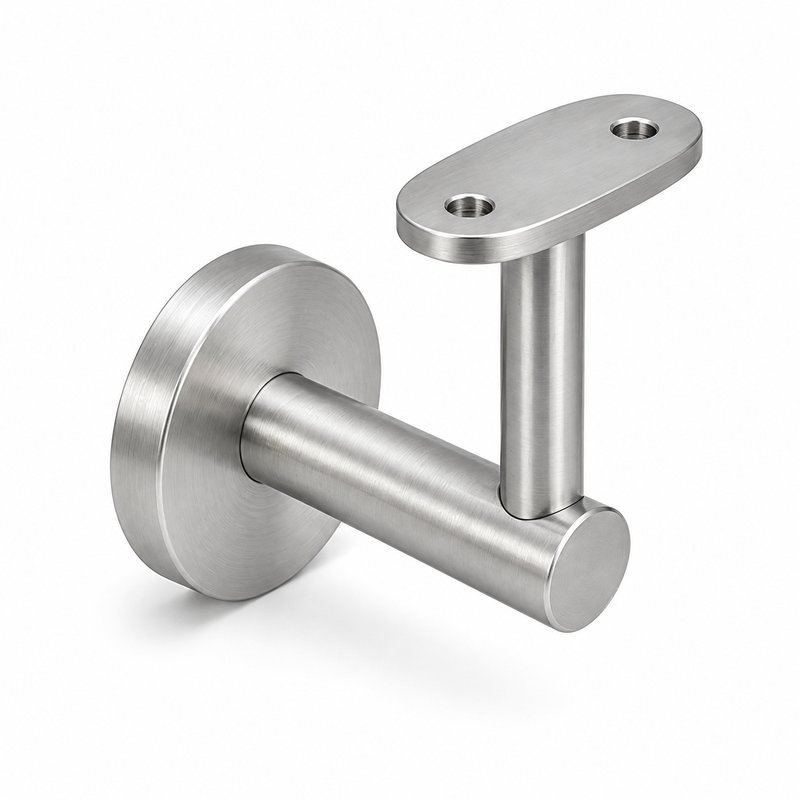 Concealed Fix Round Handrail Bracket — Satin silver appearance concept