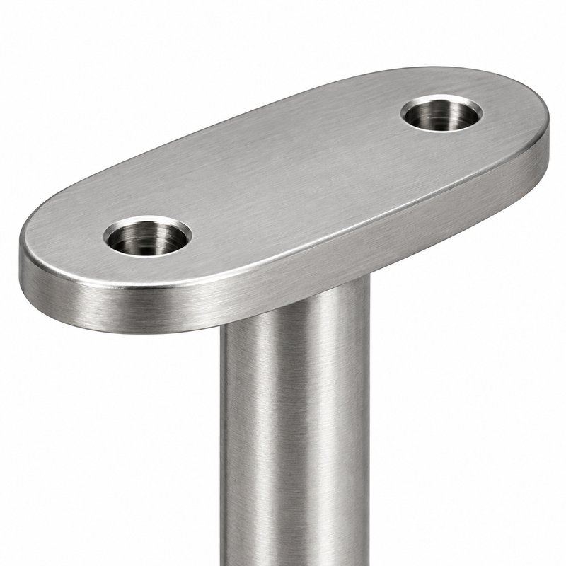 Concealed Fix Round Handrail Bracket — Satin silver appearance concept