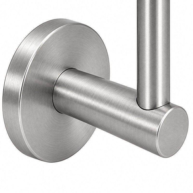 Concealed Fix Round Handrail Bracket — Satin silver appearance concept