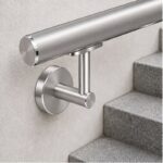 Concealed Fix Round Handrail Bracket — Satin silver with bright-edge appearance concept