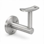 Curved Saddle Wall Handrail Bracket — Reference silver appearance