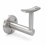 Curved Saddle Wall Handrail Bracket — Reference silver appearance