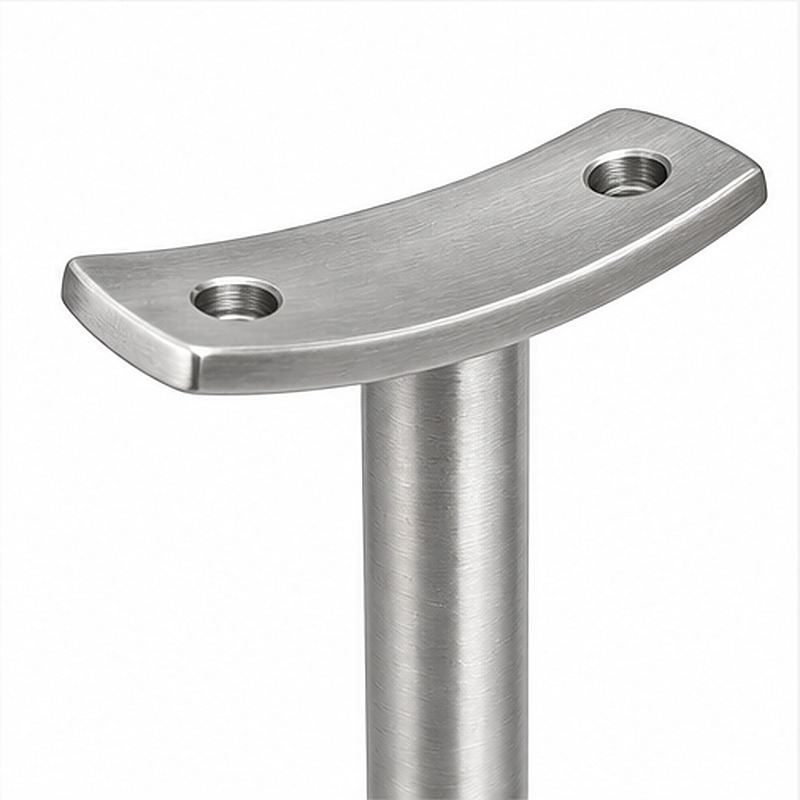 Curved Saddle Wall Handrail Bracket — Reference silver appearance