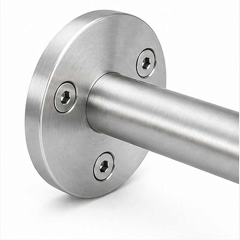 Curved Saddle Wall Handrail Bracket — Reference silver appearance