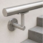 Curved Saddle Wall Handrail Bracket — Reference silver appearance