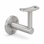 Curved Saddle Wall Handrail Bracket — Matte silver appearance concept