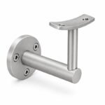 Curved Saddle Wall Handrail Bracket — Matte silver appearance concept