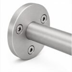 Curved Saddle Wall Handrail Bracket — Matte silver appearance concept