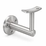 Curved Saddle Wall Handrail Bracket — Fine-brushed silver appearance concept