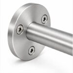 Curved Saddle Wall Handrail Bracket — Fine-brushed silver appearance concept