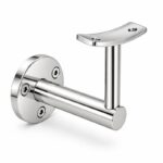 Curved Saddle Wall Handrail Bracket — Reflective silver appearance concept
