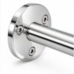 Curved Saddle Wall Handrail Bracket — Reflective silver appearance concept