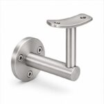 Curved Saddle Wall Handrail Bracket — Satin silver appearance concept