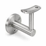 Curved Saddle Wall Handrail Bracket — Satin silver appearance concept