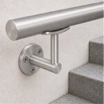 Curved Saddle Wall Handrail Bracket — Satin silver appearance concept