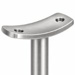 Curved Saddle Wall Handrail Bracket — Satin silver with bright-edge appearance concept