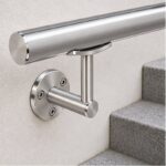 Curved Saddle Wall Handrail Bracket — Satin silver with bright-edge appearance concept
